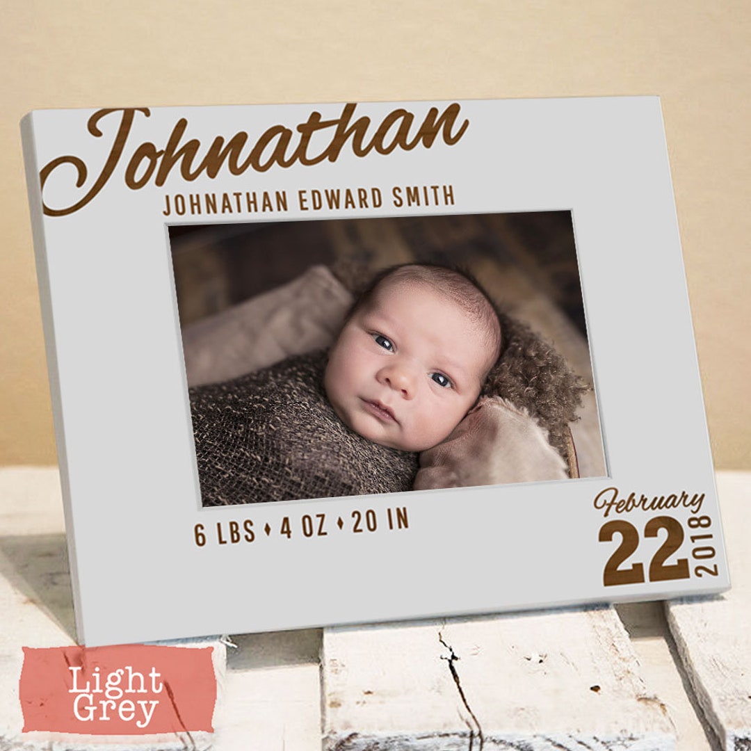 Personalized Baby Picture Frame: Engraved Birth Announcement, New ...