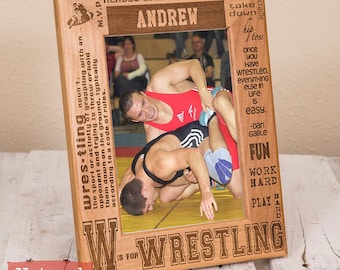 Personalized Wrestling Picture Frame: Engraved Gift for Wrestler