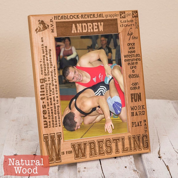 Personalized Wrestling Picture Frame - Sports Gift for Wrestler - Wrestling Team Gift - Customized Present for Athlete - Wrestling Picture