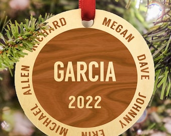 Family Christmas Ornament 2022 - Personalized Ornament for Large Family - Personalized Ornaments for Family - Xmas Ornaments Family Name