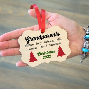 2022 Grandparents & Grandchildren Christmas Ornament, 3 Designs To Choose From, Grandkids, Family Ornament, Stocking Stuffer image 5