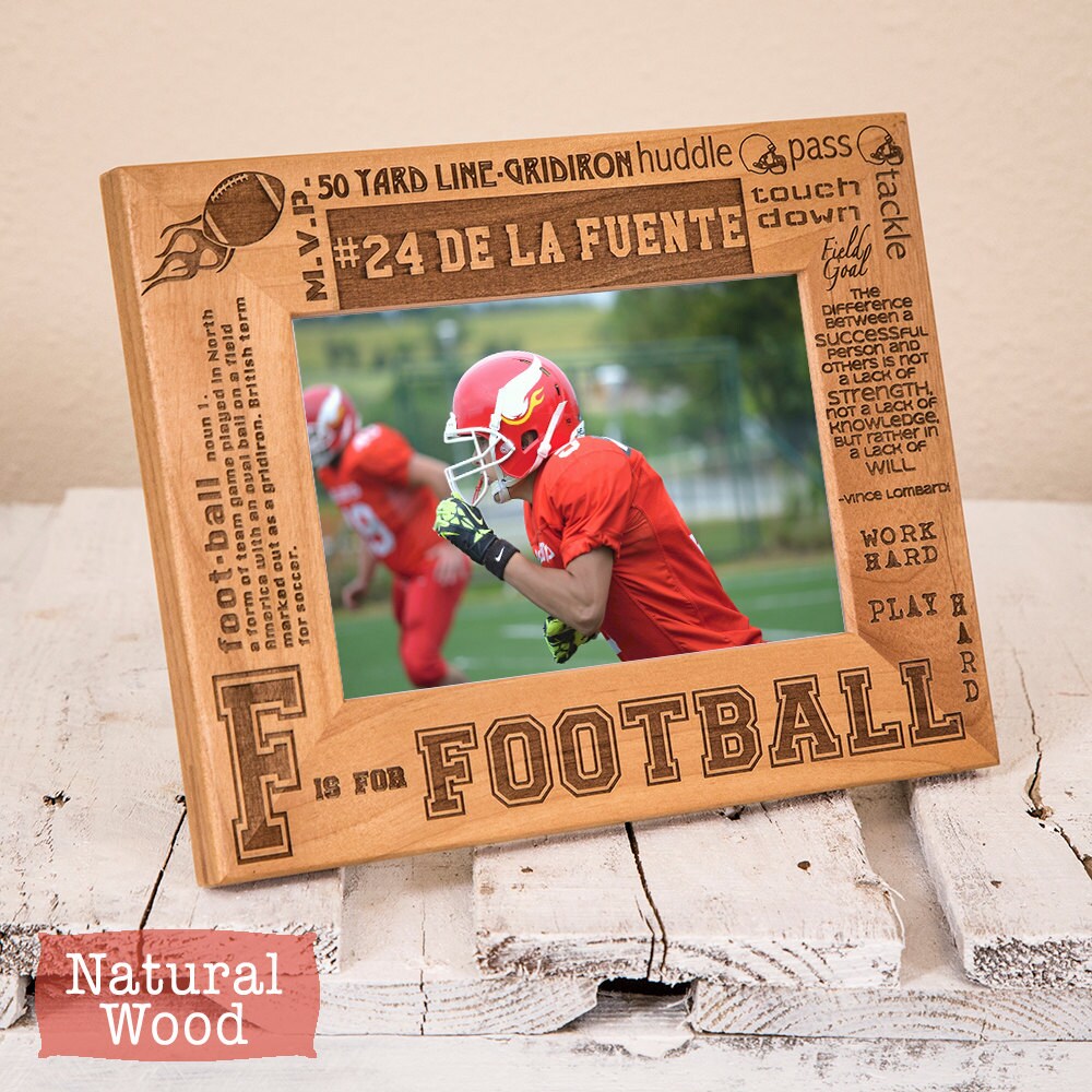 Personalized Football Picture Frame Sports Gift for Football Etsy
