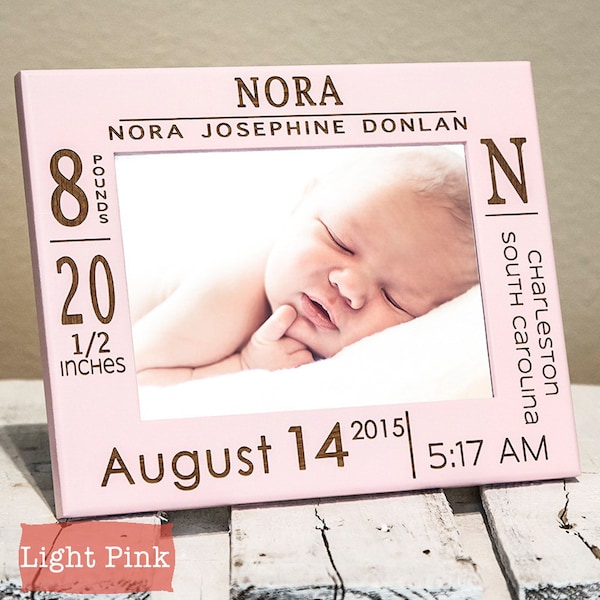 Personalized Birth Announcement Picture Frame with Stats | Newborn Picture Frame | Picture Frame for Nursery | Gift for New Parents | Baby