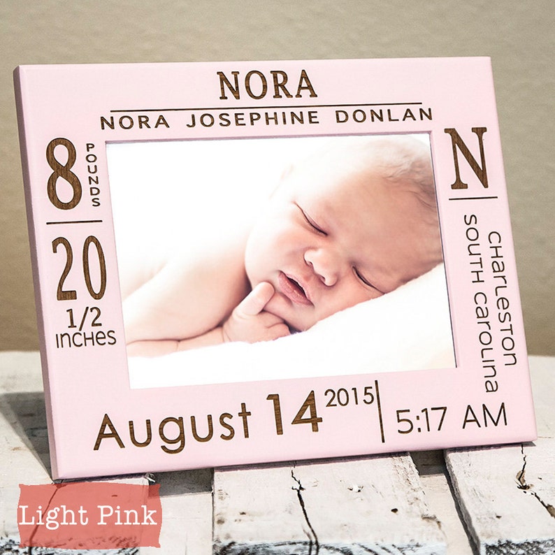 Personalized Birth Announcement Picture Frame with Stats | Newborn Picture Frame | Picture Frame for Nursery | Gift for New Parents | Baby 