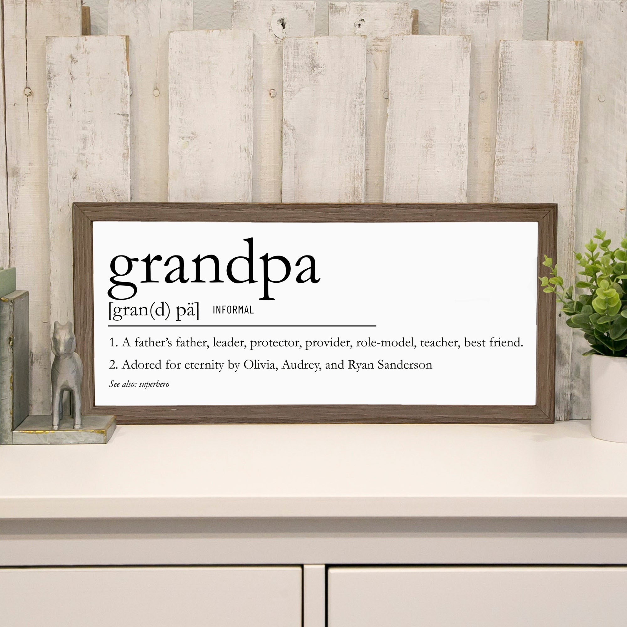 Personalized Grandpa Definition Fathers Day Sign Includes Etsy