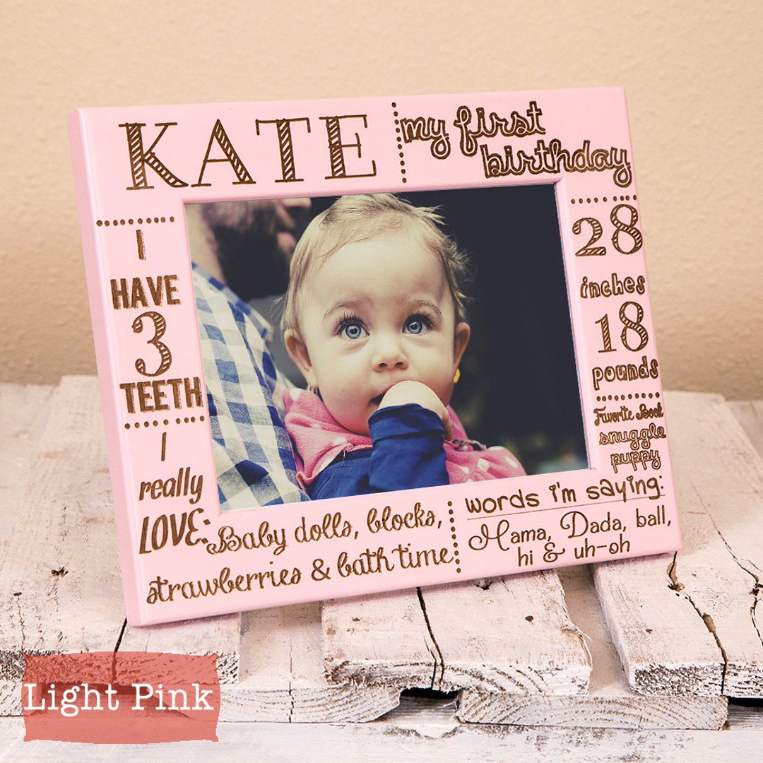 Personalized Picture Frame for Toddler Custom First Birthday Frame Gift