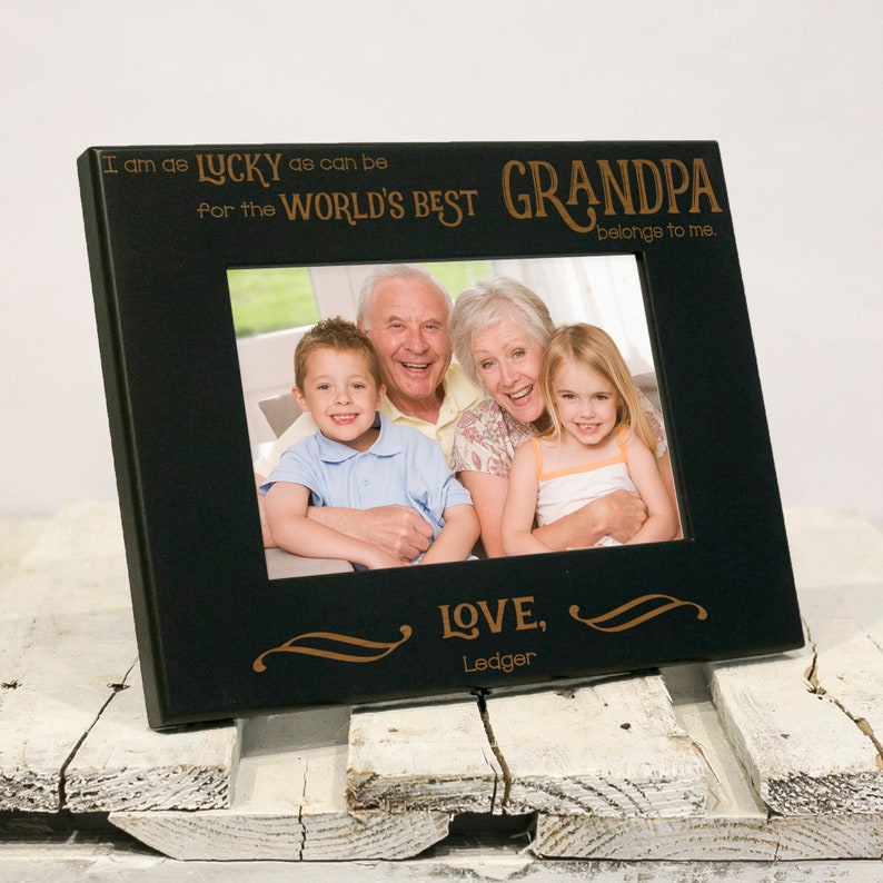 Personalized Worlds Best Grandpa Picture Frame With Grandkids Etsy