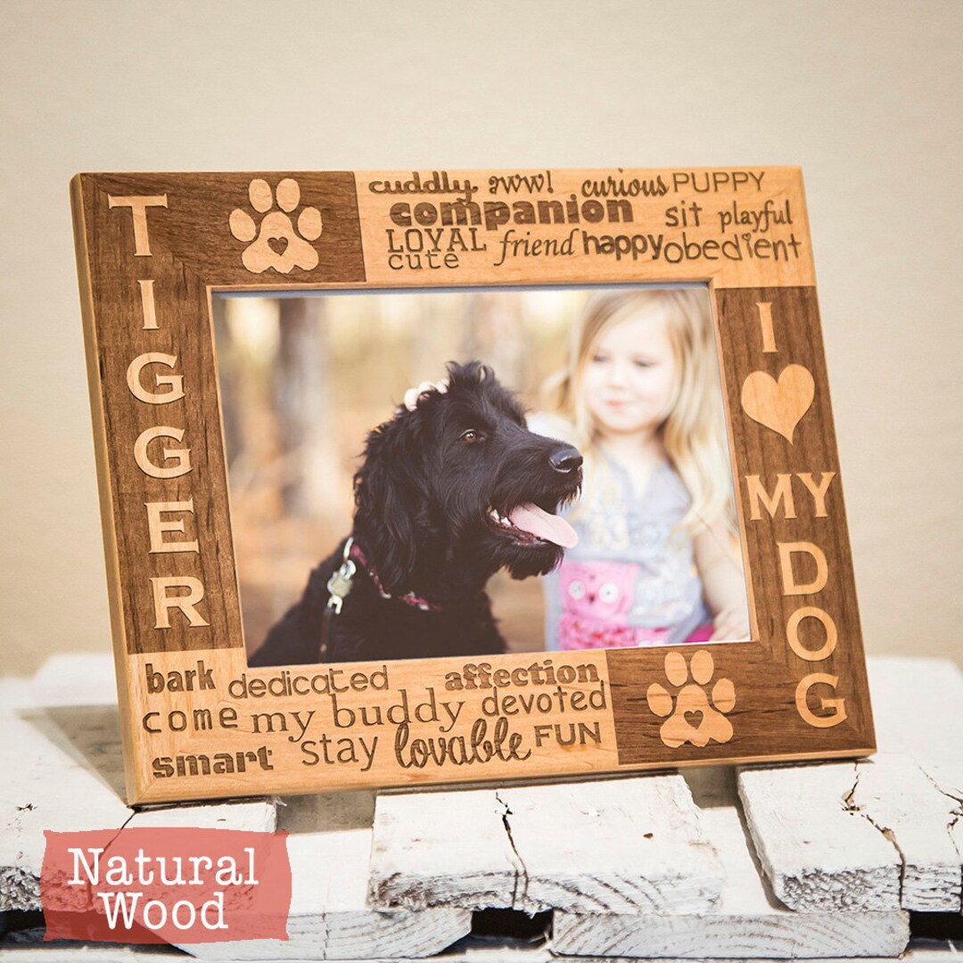 Personalized Dog Picture Frame Frame for Dog Lovers Dog Frame I Love My