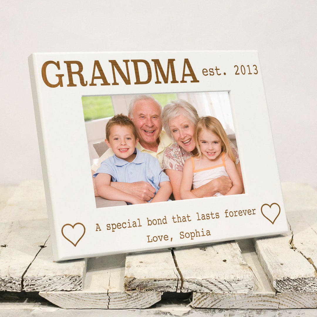 Personalized Grandma Photo Frame, Includes Grandson Granddaughter Names