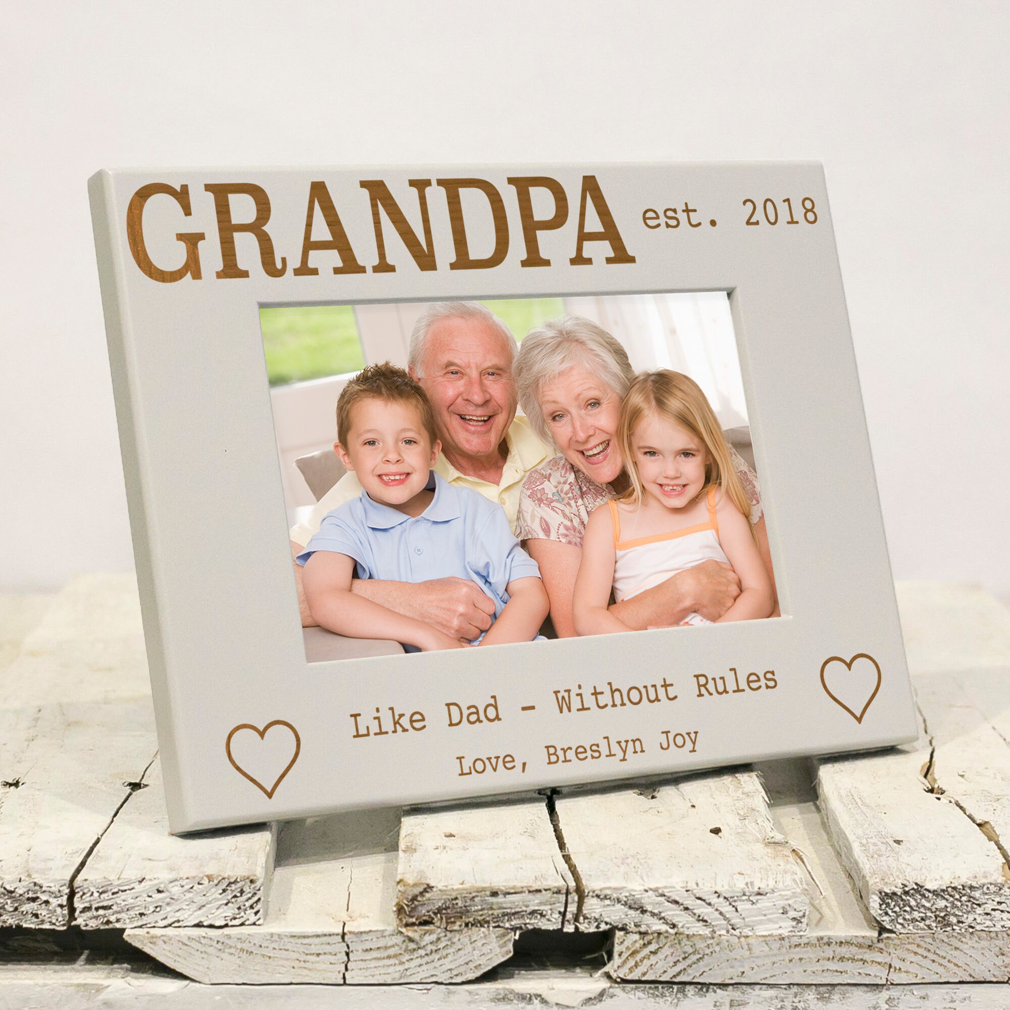 Personalized Grandpa Without Rules Picture Frame