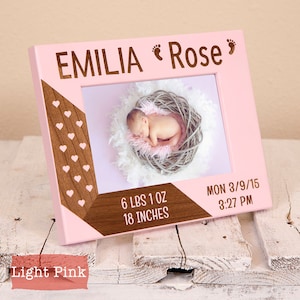 Personalized Birth Announcement Picture Frame with Stats | Baby Picture Frame | Gift for Nursery | Newborn Gift | Newborn Frame | Baby Gift