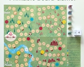 Board Game: Printable Paper Board Game, Cute Bunny Rabbit Theme, Colourful Fun Children’s Activity, Instant Download (PDF File)