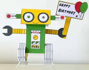 3D Paper Robot Craft: Printable Paper Toy or Personalised Gift