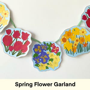 Garland Flower Spring Hanging Decoration Paper Craft Digital Download Mother Day Gift for Mom Birthday Present Paper Flower For Her To Print