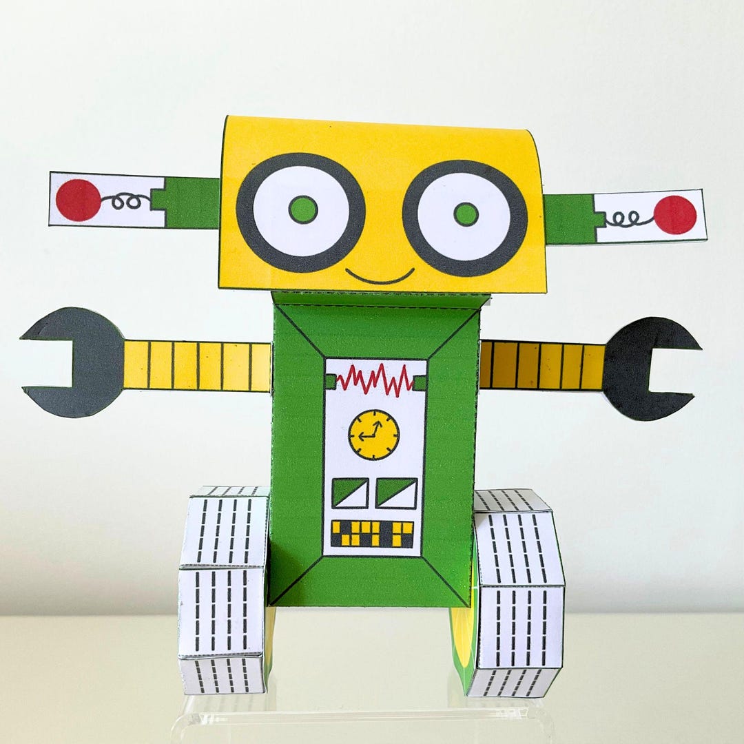 Robot 3D Paper Craft Printable Robot Gift 3D Shape Educational Model 3D ...