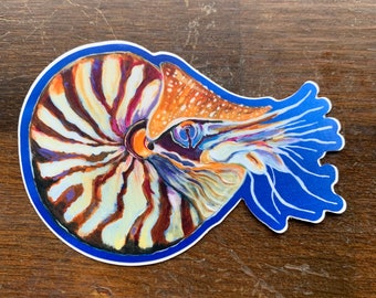 Nautilus Vinyl Sticker: Underwater Painting Series