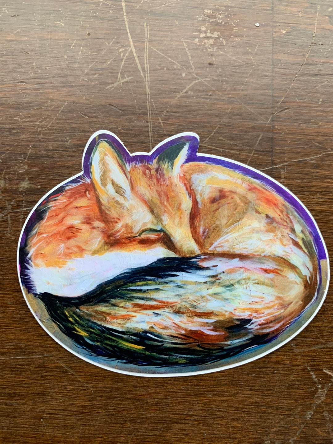 Sleeping Fox Sticker - Etsy