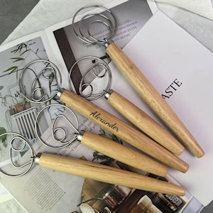 Personalized Wooden Dough Mixer: Danish Bread Baking Gift