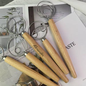 Engraved Wooden Dough Mixer: Personalized Danish Bread Baking Tool