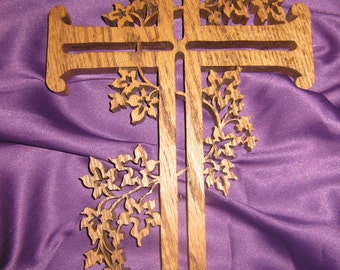 Finely detailed oak cross