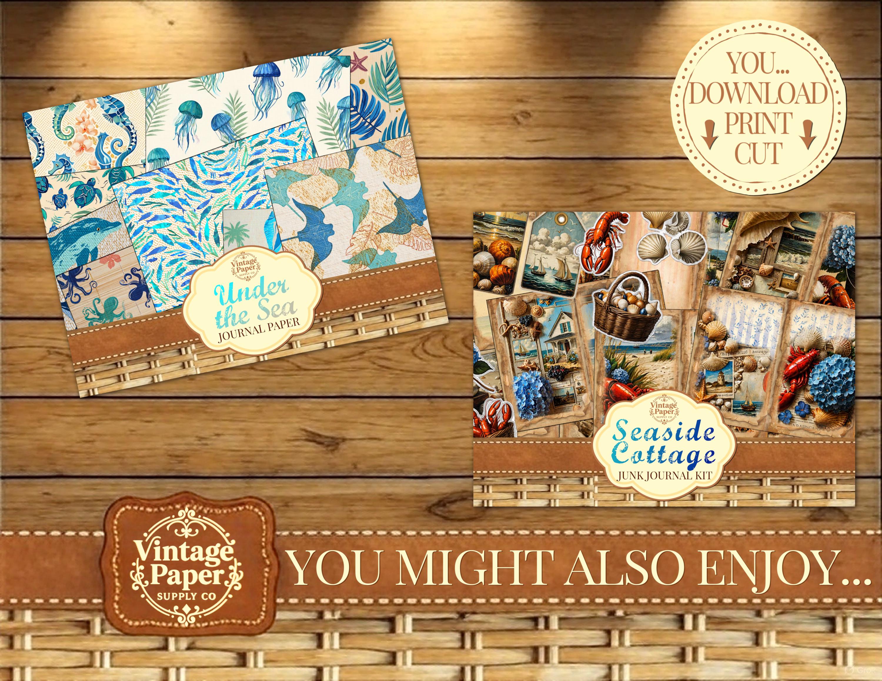 Mermaid Magic Junk Journal Kit, Digital Download, Printable, Ephemera ...