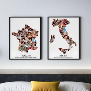 Benutzerdefinierte Reise-Erinnerungsdruck | Personalisierte Land Foto Collage |  Personalisiertes Geschenk mit Nachricht | Stadt Erinnerung Print | Hochzeitsgeschenk
