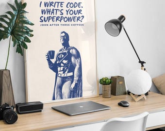 Funny Programmer Quote Print – IT Custom Developer Gift – Personalized Coding Wall Art – Software Engineer Decor – Geek Humor Poster Coder