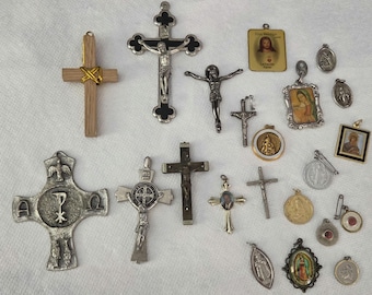 Lot of 22 Religious Pieces Pendants and More