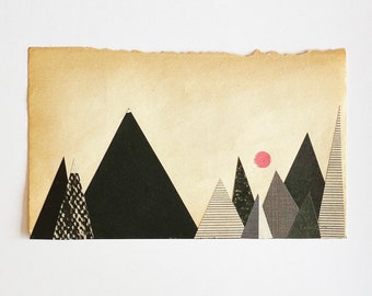 ORIGINAL COLLAGE - Paper Mountains 6