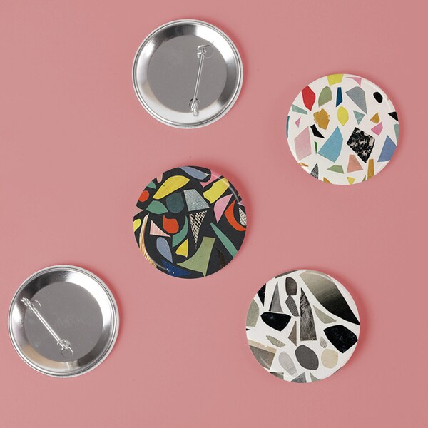 Art Badges, Button Badge Pack - Terrazzo