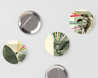 Sci Fi Badge Set, Alien Pin, Boyfriend Gift  - Alien Activity