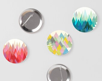 Mountain Pins, Button Badge Pack, Party Bag Fillers - Mountainous Range