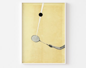 Tennis Print, Vintage Sports Decor, Modern Wall Art - Tennis Elbow