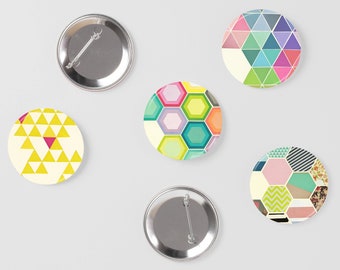 Geometric Badges, Stocking Stuffer, Small Gifts - Geo Set