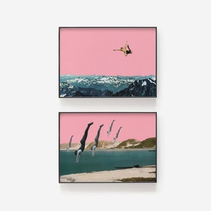 Mountain Print Set of 2, Landscape Art - Dive