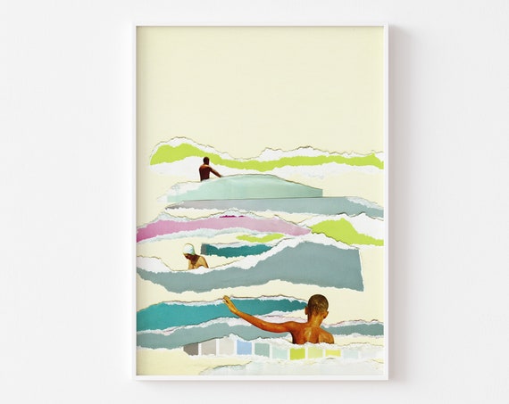 Sea Swimming Art Print - Sun and Surf