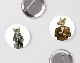 Dog Pins, Cat Badge, Button Badge Set - Puppy Love