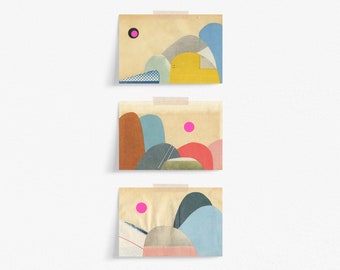 Mountain Postcard Set, Affordable Art, Modern Stationery, Gift Ideas - Paper Mountains