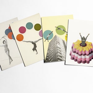 Cartes postales portraits, art abordable, papeterie moderne, idées cadeaux - Le bonheur, c'est