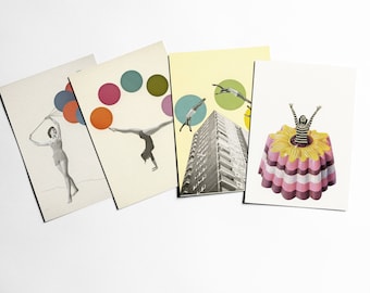 Portrait Postcards, Affordable Art, Modern Stationery, Gift Ideas - Happiness is