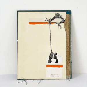 Original Collage on Vintage Book Cover, Paper Anniversary Gift Sinkhole image 3
