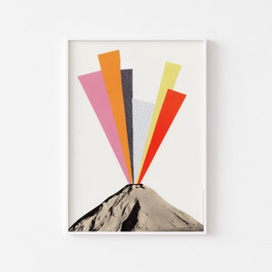 Volcano Art Print, Large Wall Art, Abstract Decor, Nature Print - Eruption