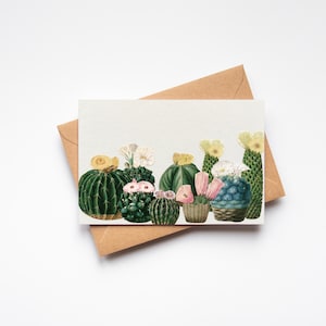 Cartão de cacto, cartão de felicitações botânico - Cactus Garden
