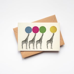Giraffe wenskaart, dierentuin dierenkaart - evenwichtsoefening