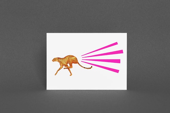 Cheetah Card, Animal Greetings Cards - Cheetah