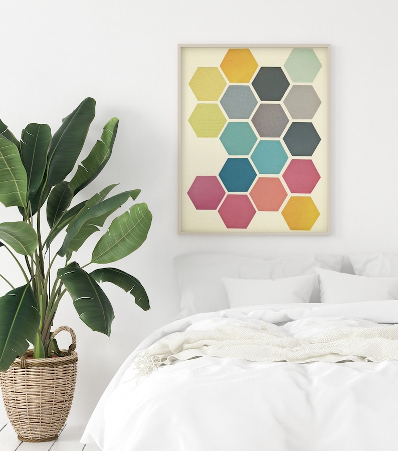 Wall Art Geometric Decor Colorful Wall Art Etsy