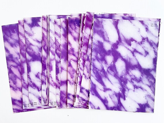 32 Vintage Purple Marble Book Pages for Junk Journal, Ephemera Pack