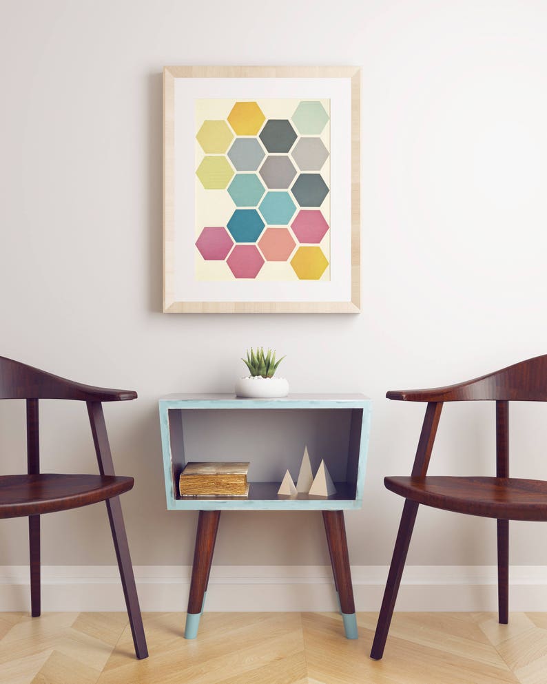 Wall Art Geometric Decor Colorful wall Art Etsy
