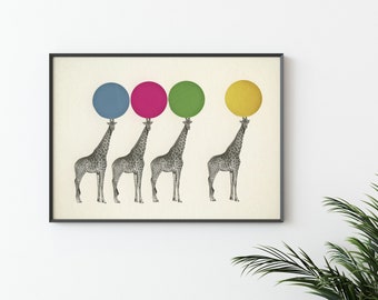 Giraffe Print, Baby Room Decor - Balancing Act