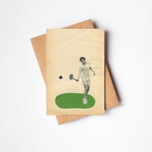 Tarjeta de felicitación del jugador de tenis - Drive de revés